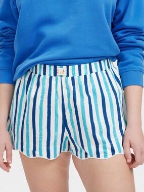 Women’s Roller Rabbit Blue Multi-Stripe Poplin Boxer Shorts. Size XXL. NWT